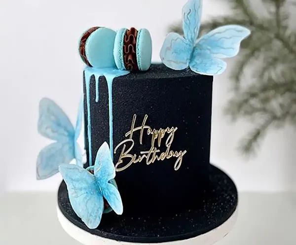  کیک پاپیونی ترند آبی