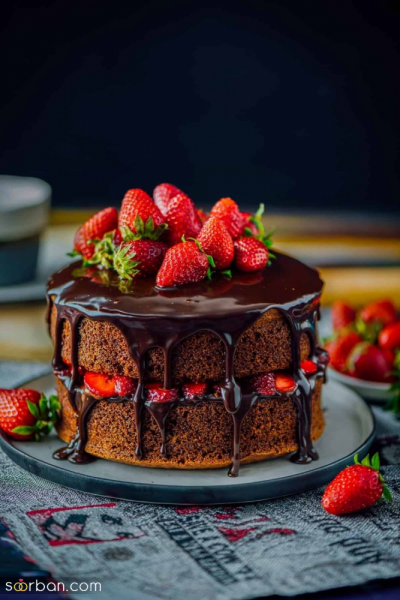  عکس کیک عروسی ترند توت فرنگی