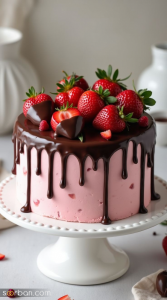  عکس کیک عروسی ترند توت فرنگی