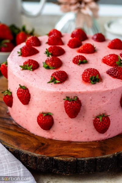  عکس کیک عروسی ترند توت فرنگی