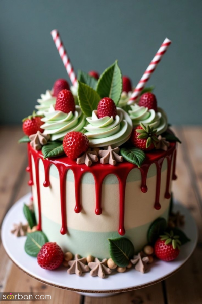  عکس کیک عروسی ترند توت فرنگی