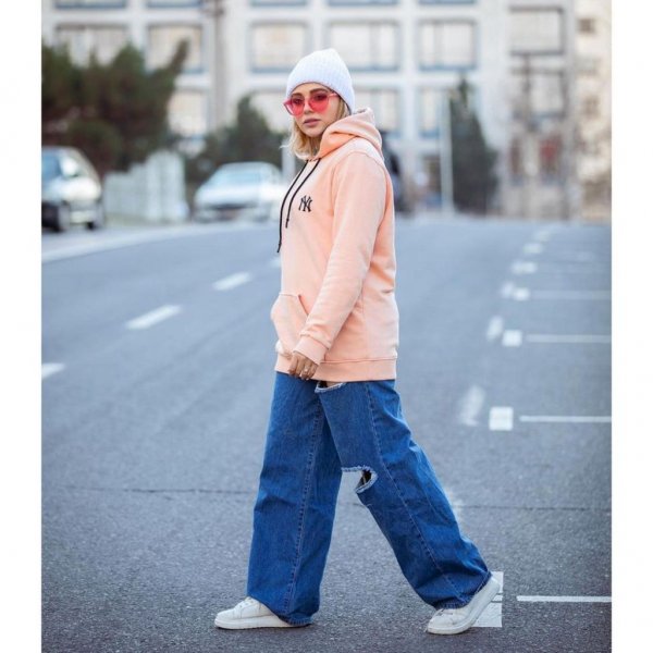 استایل پاییزی دخترانه با هودی