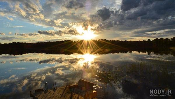  عکس طلوع خورشید از پشت پنجره