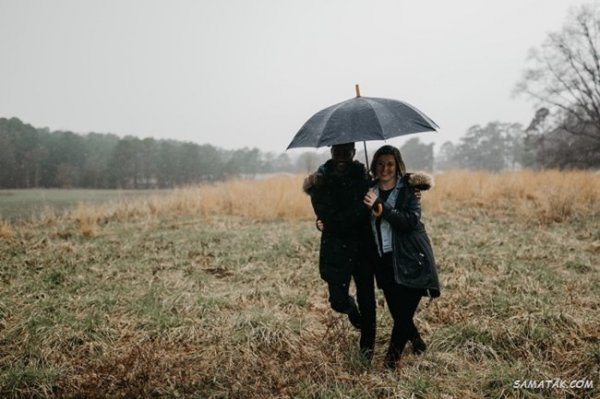  عکس بارانی عاشقانه