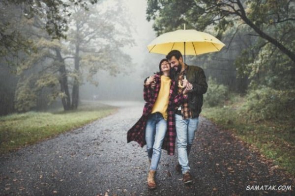  عکس بارانی عاشقانه