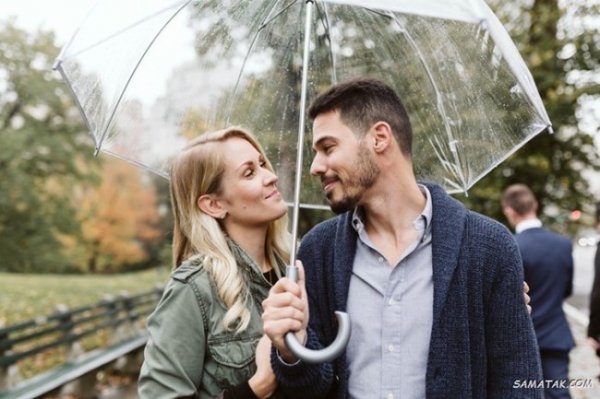  عکس بارانی عاشقانه دونفره