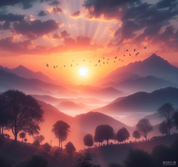  عکس طلوع خورشید در بهار