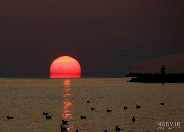 عکس غروب دریا غمگین