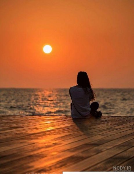  عکس غروب دریا غمگین
