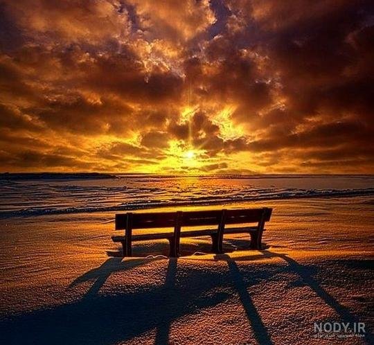  عکس غروب دریا غمگین