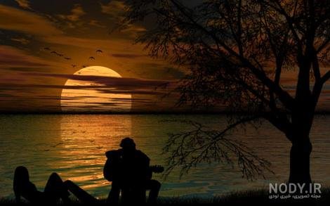  عکس غروب عاشقانه