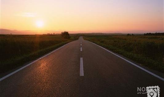  عکس طلوع خورشید در جاده