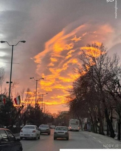  عکس طلوع خورشید در جاده