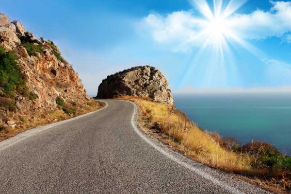 عکس جاده و طلوع خورشید