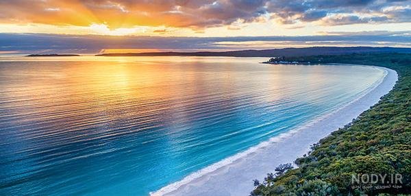  عکس طلوع خورشید روی دریا