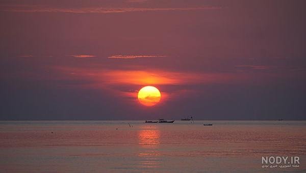  عکس طلوع خورشید روی دریا