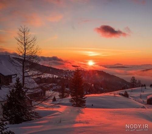 عکس طلوع زمستانی
