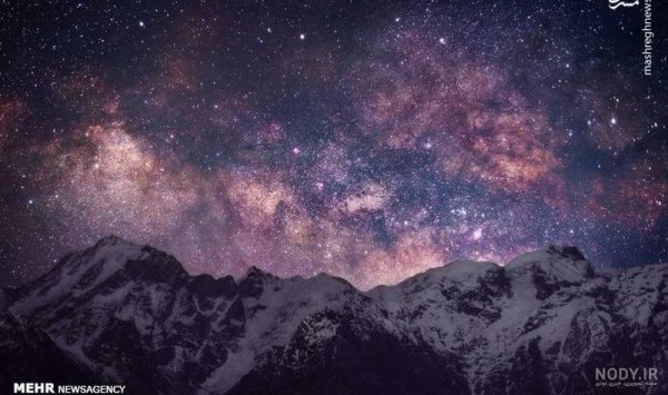  عکس کوه در شب