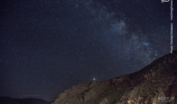  عکس کوه در شب