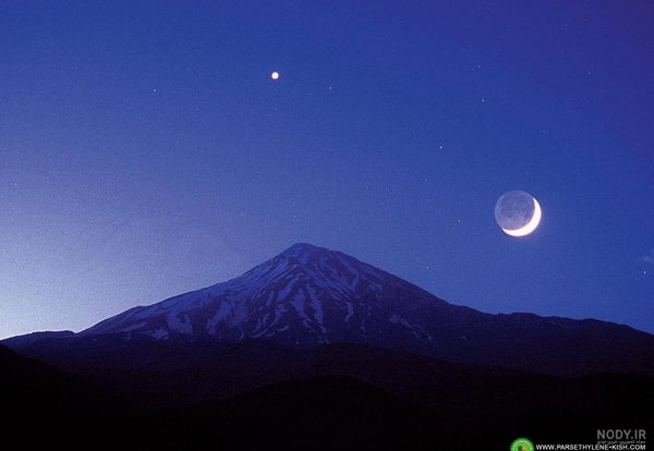  عکس کوه در شب