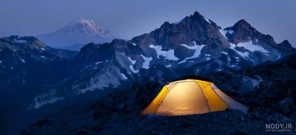  عکس کوه در شب