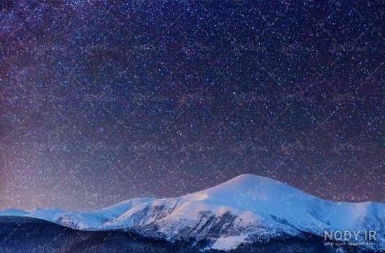  عکس کوه در شب