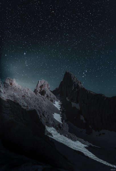  عکس کوه در شب