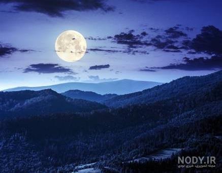  عکس کوه در شب