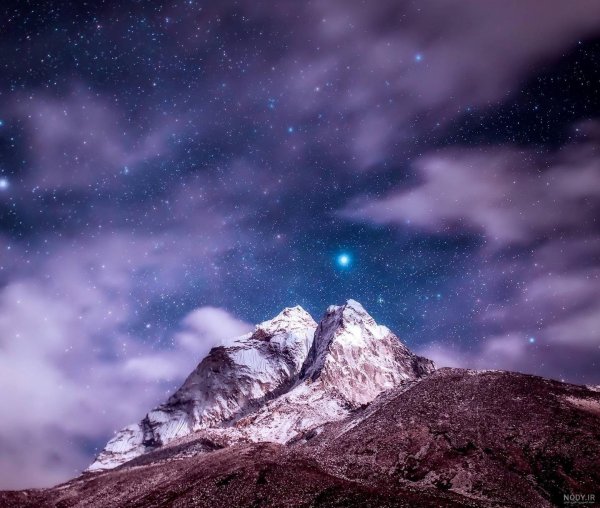  عکس کوه در شب