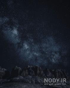  عکس کوه در شب