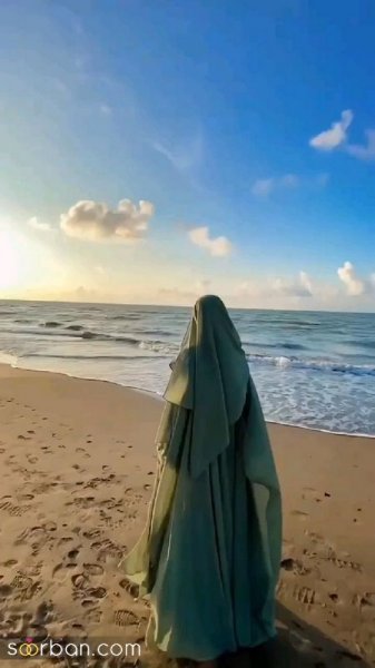  عکس دختر کنار دریا با مانتو