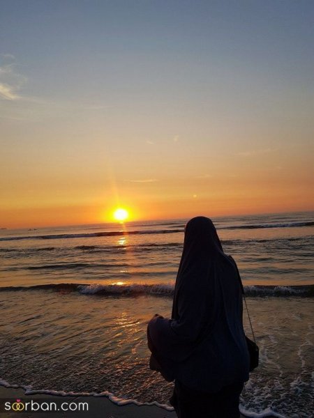  عکس دختر کنار دریا با مانتو