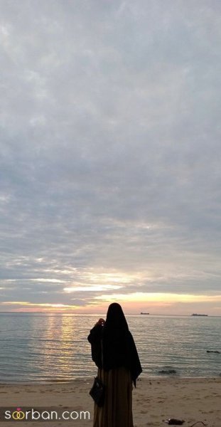  عکس دختر کنار دریا با مانتو