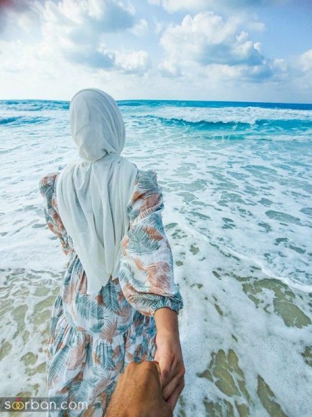  عکس دختر کنار دریا با مانتو