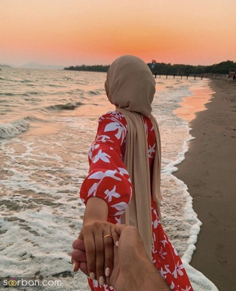  عکس دختر کنار دریا با مانتو