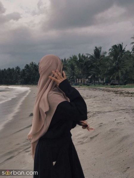  عکس دختر کنار دریا با مانتو