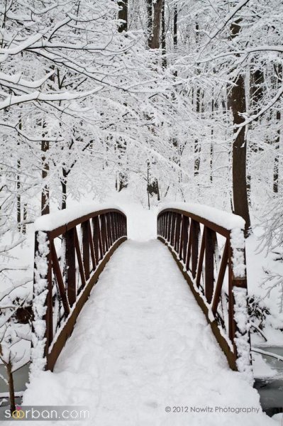  عکس کوه برفی در شب