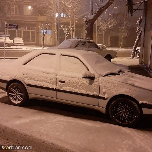  عکس کوه برفی در شب