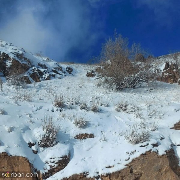  عکس کوه برفی در شب