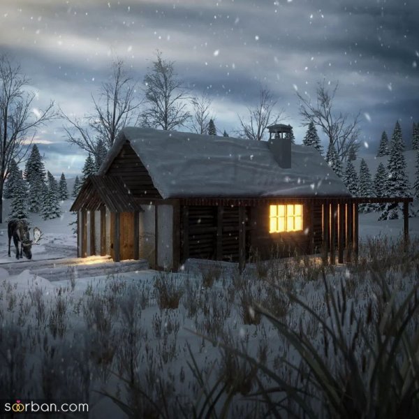  عکس کوه برفی در شب