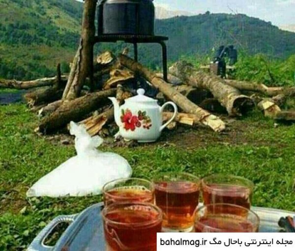 عکس چای آتیشی در کوه