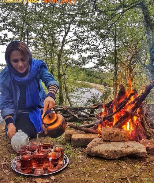  عکس چای آتیشی در شب