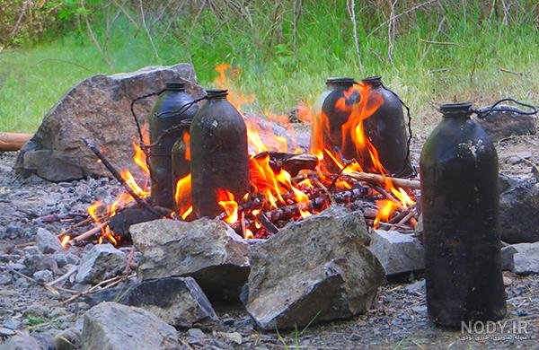  عکس چای آتیشی در شب