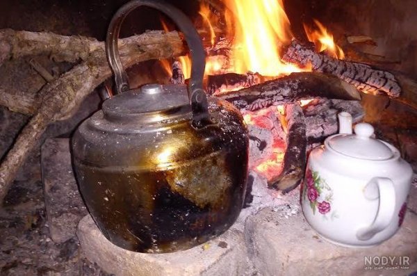  عکس چای آتیشی در شب