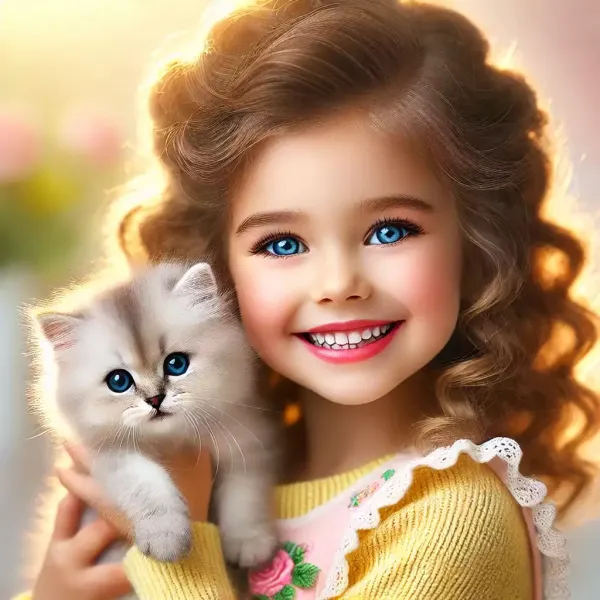 عکس پروفایل گربه و دختر