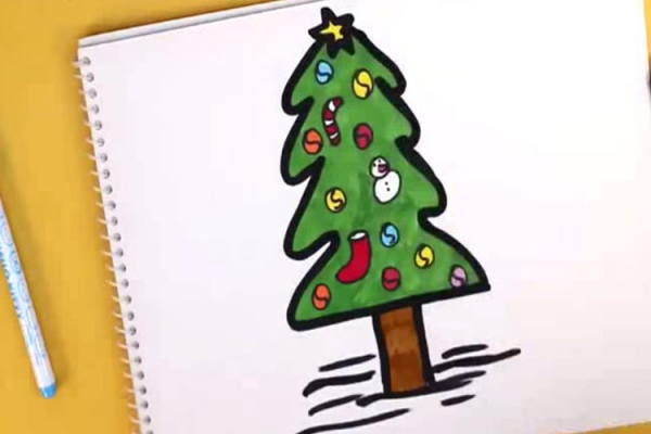  97 عکس درخت کریسمس نقاشی