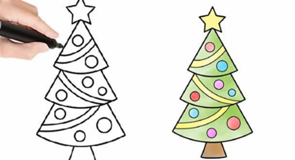  عکس درخت کریسمس نقاشی