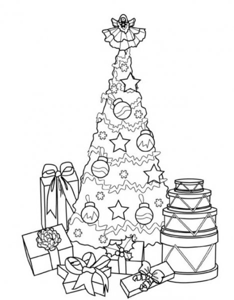 نقاشی درخت کریسمس فانتزی