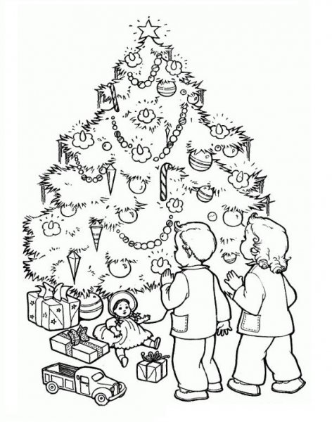 نقاشی درخت کریسمس فانتزی