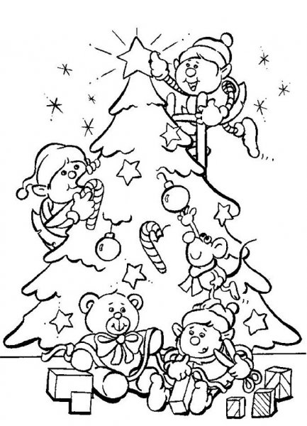 نقاشی درخت کریسمس فانتزی